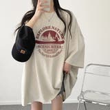 サークルプリントBIGシルエットカットソートップス/7分袖 | LETee | 詳細画像12