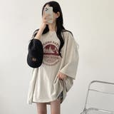 サークルプリントBIGシルエットカットソートップス/7分袖 | LETee | 詳細画像16