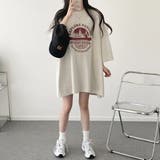 サークルプリントBIGシルエットカットソートップス/7分袖 | LETee | 詳細画像17
