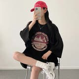 サークルプリントBIGシルエットカットソートップス/7分袖 | LETee | 詳細画像26