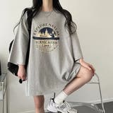 サークルプリントBIGシルエットカットソートップス/7分袖 | LETee | 詳細画像7