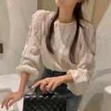 フリル織柄ブラウス/ボリューム袖/袖口ゴム | LETee | 詳細画像2