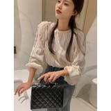 フリル織柄ブラウス/ボリューム袖/袖口ゴム | LETee | 詳細画像7