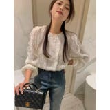 フリル織柄ブラウス/ボリューム袖/袖口ゴム | LETee | 詳細画像8