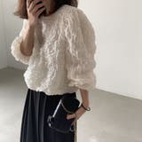 ワッフル風変わり織プルオーバーブラウス/袖口ゴム/ボリューム袖 | LETee | 詳細画像4