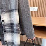 異素材ドッキングビッグシャツ/チェック柄/英字ジャカード | LETee | 詳細画像8