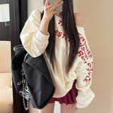 WHITE | ワンサイドプリントトップス/カットソー/長袖 | LETee