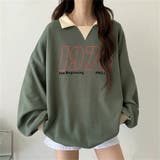 KHAKI | 配色えり付きプルオーバー/スキッパー/バイカラートップス | LETee