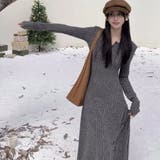 GREY | ヘンリーネックAラインカットソーワンピース | LETee