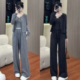 パンツセットアップ/スリーピース/パンツ+カーディガン+インナー | LETee | 詳細画像6 