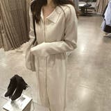 前開きえり付きニットワンピース/ストリングベルト | LETee | 詳細画像2