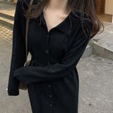 前開きえり付きニットワンピース/ストリングベルト | LETee | 詳細画像24