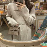 前開きえり付きニットワンピース/ストリングベルト | LETee | 詳細画像9