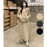 BEIGE | ホルターネックワンピース&Vプルオーバーセットアップ/裾スリット | LETee