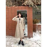 前ボタンスタンドカラーワンピース/リボン/袖＆衿フリル/見せポケ | LETee | 詳細画像3 