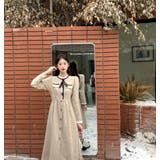 前ボタンスタンドカラーワンピース/リボン/袖＆衿フリル/見せポケ | LETee | 詳細画像5 