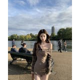 えり付きドッキングワンピース/オフショルダー/チェック使い | LETee | 詳細画像1 