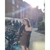 えり付きドッキングワンピース/オフショルダー/チェック使い | LETee | 詳細画像5 