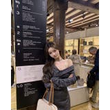 えり付きドッキングワンピース/オフショルダー/チェック使い | LETee | 詳細画像8 