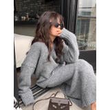 Ｖネックプルオーバー＆マーメイドスカート ニットスーツ | LETee | 詳細画像8 