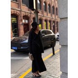 BLACK | Ｖネックプルオーバー＆マーメイドスカート ニットスーツ | LETee