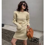 CREAM | クルーネックプルオーバー＆タイトミニスカート ニットスーツ | LETee