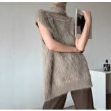 フェザーニットタートルネックプルオーバー/ノースリーブ/ベスト使い | LETee | 詳細画像3