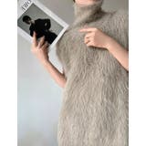 フェザーニットタートルネックプルオーバー/ノースリーブ/ベスト使い | LETee | 詳細画像5