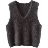 フェザーニットVネックベスト/レイヤードコーデ | LETee | 詳細画像4 