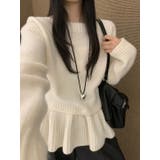 ボートネックニットプルオーバー/取り外しペプラム付 | LETee | 詳細画像1 