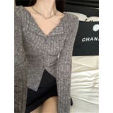 クルーネックカーディガン/折り返し衿/ジャストフィットトップス | LETee | 詳細画像15