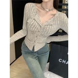 クルーネックカーディガン/折り返し衿/ジャストフィットトップス | LETee | 詳細画像3