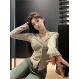 クルーネックカーディガン/折り返し衿/ジャストフィットトップス | LETee | 詳細画像4