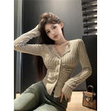 クルーネックカーディガン/折り返し衿/ジャストフィットトップス | LETee | 詳細画像5