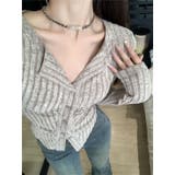 クルーネックカーディガン/折り返し衿/ジャストフィットトップス | LETee | 詳細画像6