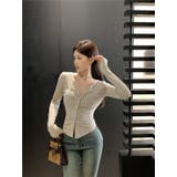 クルーネックカーディガン/折り返し衿/ジャストフィットトップス | LETee | 詳細画像7