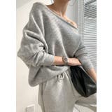 アシンメトリーネックニットプルオーバー/ドルマンスリーブ | LETee | 詳細画像1