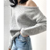 アシンメトリーネックニットプルオーバー/ドルマンスリーブ | LETee | 詳細画像2