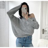 アシンメトリーネックニットプルオーバー/ドルマンスリーブ | LETee | 詳細画像4