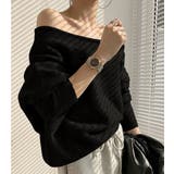 アシンメトリーネックニットプルオーバー/ドルマンスリーブ | LETee | 詳細画像7