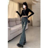 ダメージデニムフレアパンツ/ベルボトム | LETee | 詳細画像10