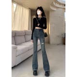 ダメージデニムフレアパンツ/ベルボトム | LETee | 詳細画像11