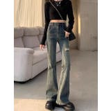 ダメージデニムフレアパンツ/ベルボトム | LETee | 詳細画像2