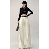 WHITE | ツータックワイドレッグパンツ/ターンアップボトムス | LETee