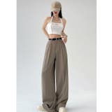 ツータックワイドレッグパンツ/ターンアップボトムス | LETee | 詳細画像2 