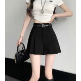 BLACK | プリーツショートパンツ/ミニスカート風 | LETee