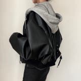 フェイクレザージャケット/カットソー素材フード付き | LETee | 詳細画像7 