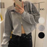 襟付きジップアップトップス/ダブルジップ/カットソージャケット | LETee | 詳細画像1