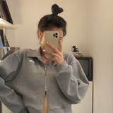 襟付きジップアップトップス/ダブルジップ/カットソージャケット | LETee | 詳細画像6