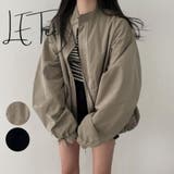 ボリューム袖ジップアップジャケット/スタンドカラー/ドローコード付 | LETee | 詳細画像1 